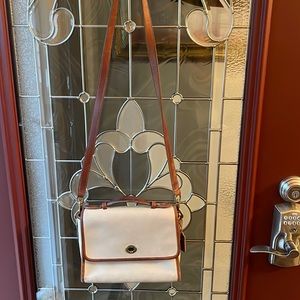 Cream w/ brown trimmed authentic coach bag